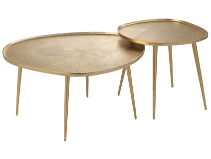Set dvou zlatých odkládacích stolků Vinta 72,5 x 63/43 cm