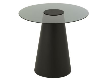 Černý skleněný odkládací stolek Mirage 60 cm