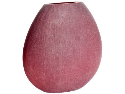 Červená skleněná váza Rovena 43,5 cm