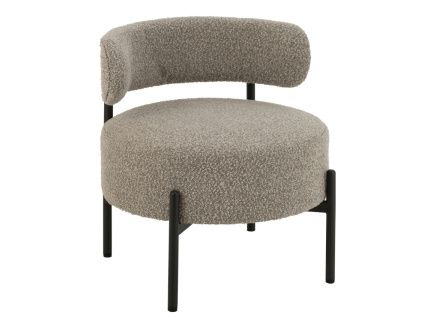 Šedé bouclé křeslo Fluffy