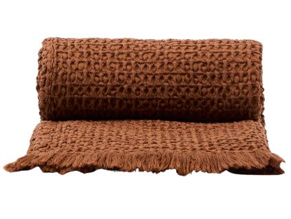 Oranžový vaflový pléd Kave Home Nulina 130 x 170 cm