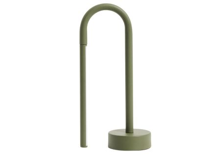 Zelená kovová stolní LED lampa Bow