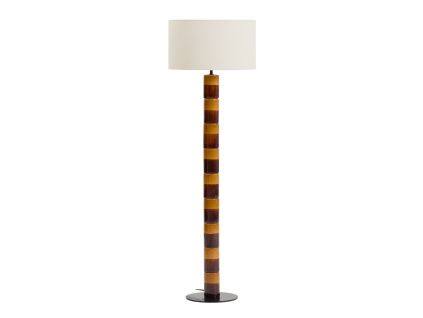 Žluto-hnědá keramická stojací lampa Mavran 146 cm
