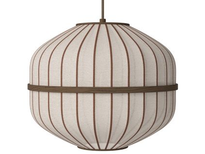 Tmavé dubové závěsné světlo Lucén Octagon 40 cm