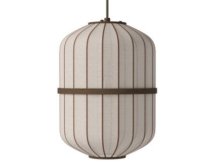 Tmavé dubové závěsné světlo Lucén Cylinder 28 cm