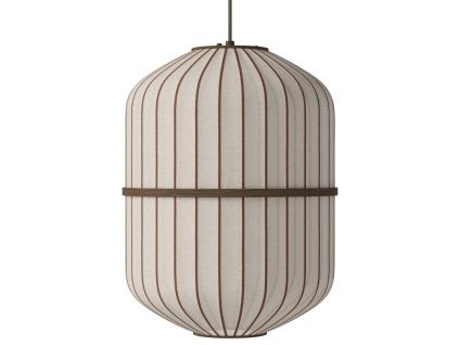 Tmavé dubové závěsné světlo Lucén Cylinder 40 cm