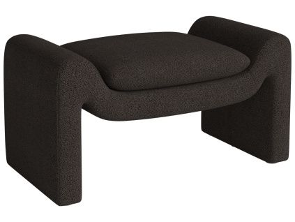 Tmavě hnědá bouclé podnožka Mielo 83 x 52 cm