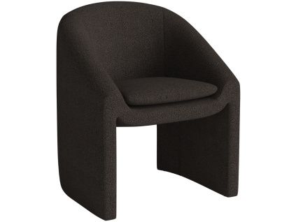 Tmavě hnědá bouclé jídelní židle Mielo