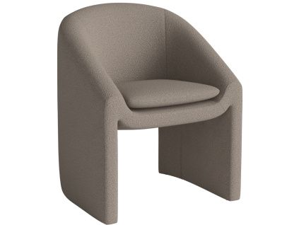 Tmavě béžová bouclé jídelní židle Mielo