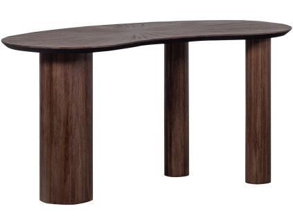 Tmavě hnědý dřevěný stůl Sun 150 x 62 cm