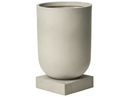 Šedý cementový květináč Podium 30 cm