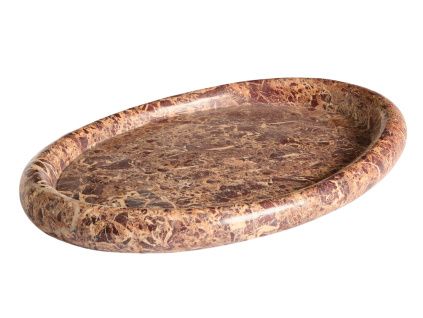 Hnědý mramorový tác Kave Home Lenorel 43 x 28 cm