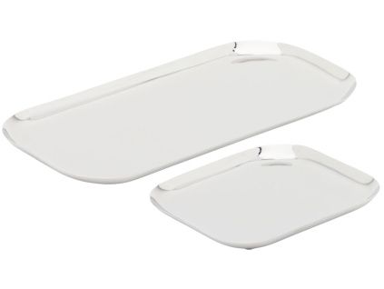 Set dvou nerezových táců kave home Nirela 29,5 x 15 cm / 15 x 15 cm