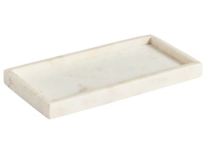 Bílý mramorový tác Kave Home Serela 35 x 18 cm