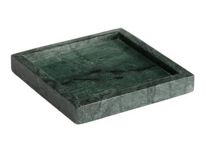 Zelený mramorový tác Kave Home Serela 18 x 18 cm