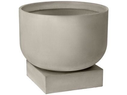 Šedý cementový květináč Podium Ø 60 cm