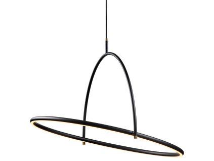 Černé kovové závěsné LED světlo Halo Design Tilt 60 cm