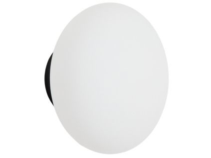 Skleněné nástěnné světlo s černou základnou kave home Bamila Ø 15 cm