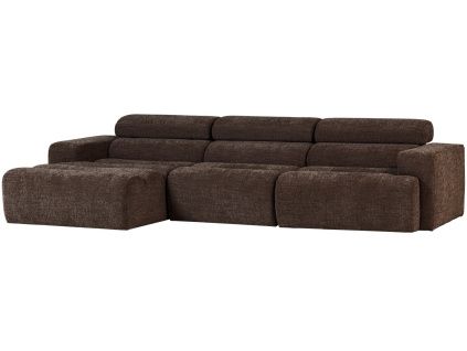 Tmavě hnědá rohová pohovka Novi 300 cm, levá