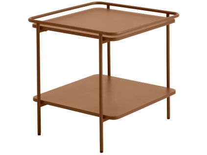 Terakotově oranžový kovový odkládací stolek Unique Furniture Yuba 45 x 45 cm