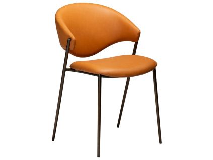 Oranžová koženková jídelní židle DAN-FORM Zone