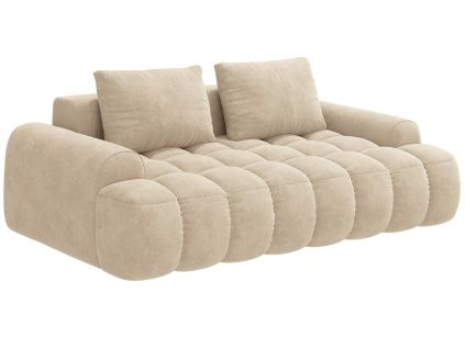 Světle béžová sametová trojmístná pohovka Cosmopolitan Design Linz 200 cm