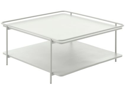 Světle šedý kovový konferenční stolek Unique Furniture Yuba 75 x 75 cm