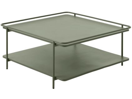 Olivově zelený kovový konferenční stolek Unique Furniture Yuba 75 x 75 cm