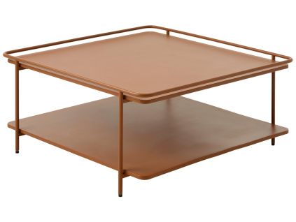 Terakotově oranžový kovový konferenční stolek Unique Furniture Yuba 75 x 75 cm