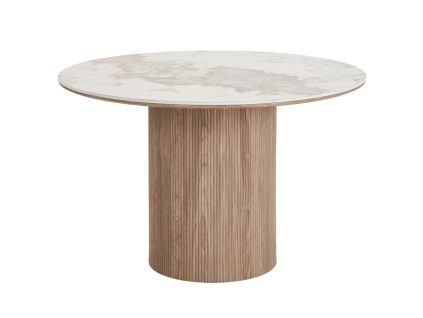 Bílý keramický jídelní stůl Athena 120 cm