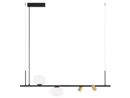 Černé kovové závěsné LED světlo Nova Luce Noble 95 cm