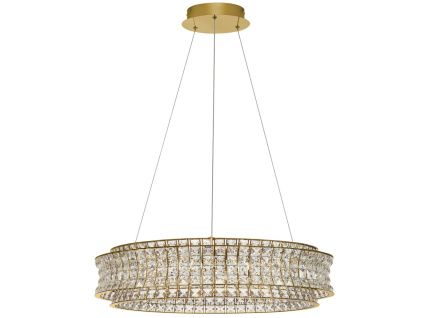 Zlaté křišťálové závěsné LED světlo Nova Luce Celysia 80 cm