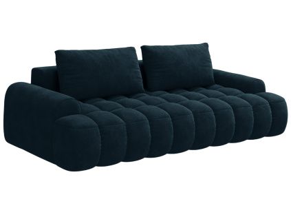 Tmavě modrá sametová rozkládací pohovka Cosmopolitan Design Linz 250 cm