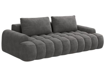 Šedá sametová rozkládací pohovka Cosmopolitan Design Linz 250 cm