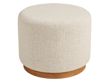 Bílý bouclé taburet Dally 50 cm