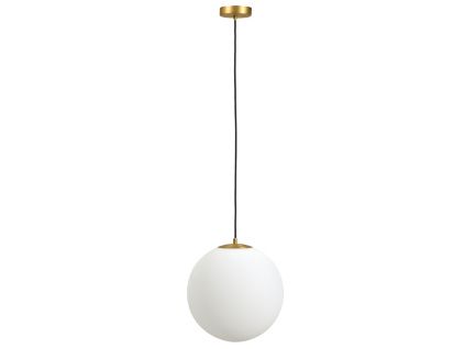 Bílé skleněné závěsné světlo Kave Home Brisia 30 cm
