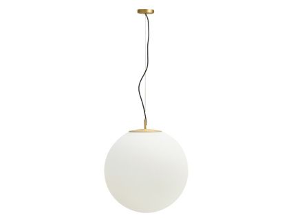 Bílé skleněné závěsné světlo Kave Home Brisia 50 cm