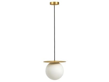 Bílé skleněné závěsné světlo Kave Home Brisia 20 cm