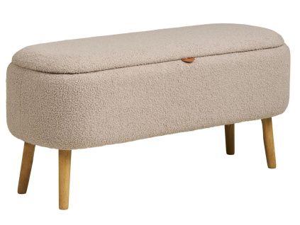 Béžová bouclé lavice Harlov 95 cm