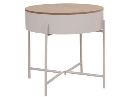 Béžový kovový odkládací stolek Sisko 40 cm