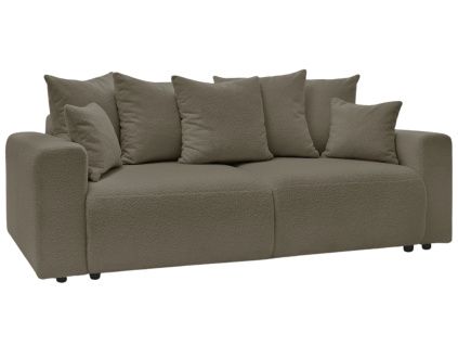 Hnědá bouclé rozkládací pohovka Envy 245 cm