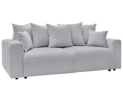 Světle šedá bouclé rozkládací pohovka Envy 245 cm