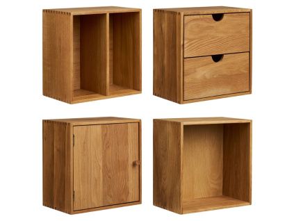 Set dubových polic Towny 30 x 30 cm