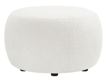Bílá bouclé podnožka Envy 69 cm