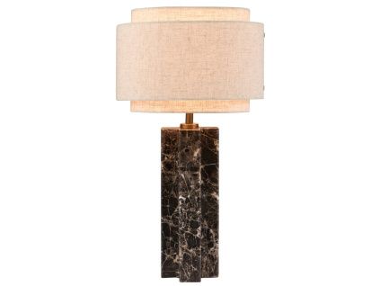 Béžová mramorová stolní lampa Takai
