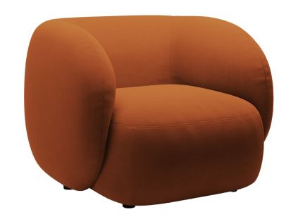 Oranžové sametové křeslo MICADONI Kate