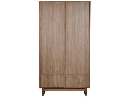 Hnědá dětská šatní skříň Quax Kyo 110 x 58 cm s dřevěným dekorem