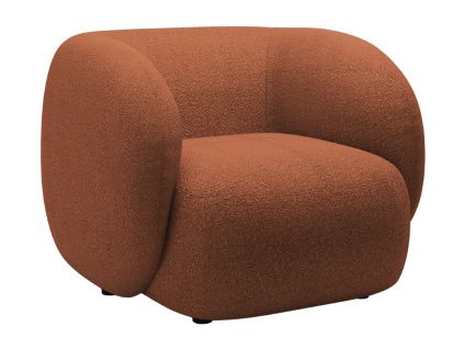 Terakotově oranžové bouclé křeslo Micadoni Kate