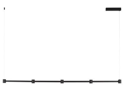 Černé kovové závěsné LED světlo Nova Luce Puize 156 cm