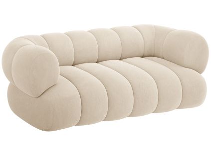 Světle béžová sametová dvoumístná pohovka Cosmopolitan Design Koge 180 cm